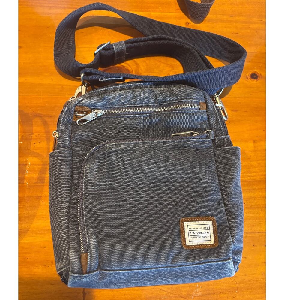 Travelon heavy duty Canvas travel organizer crossbody bag